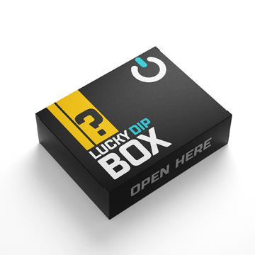 Black Lucky Dip Box with "Open Here" text and Ecigone branding.