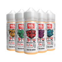 Five Element Far 100ml shortfill vape bottles with flavours like Pineapple Bliss and Melon Ball.