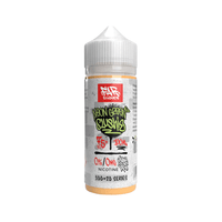 A bottle of Element Far Neon Green Slushie vape juice, 100ml, 0mg nicotine, on a white background.