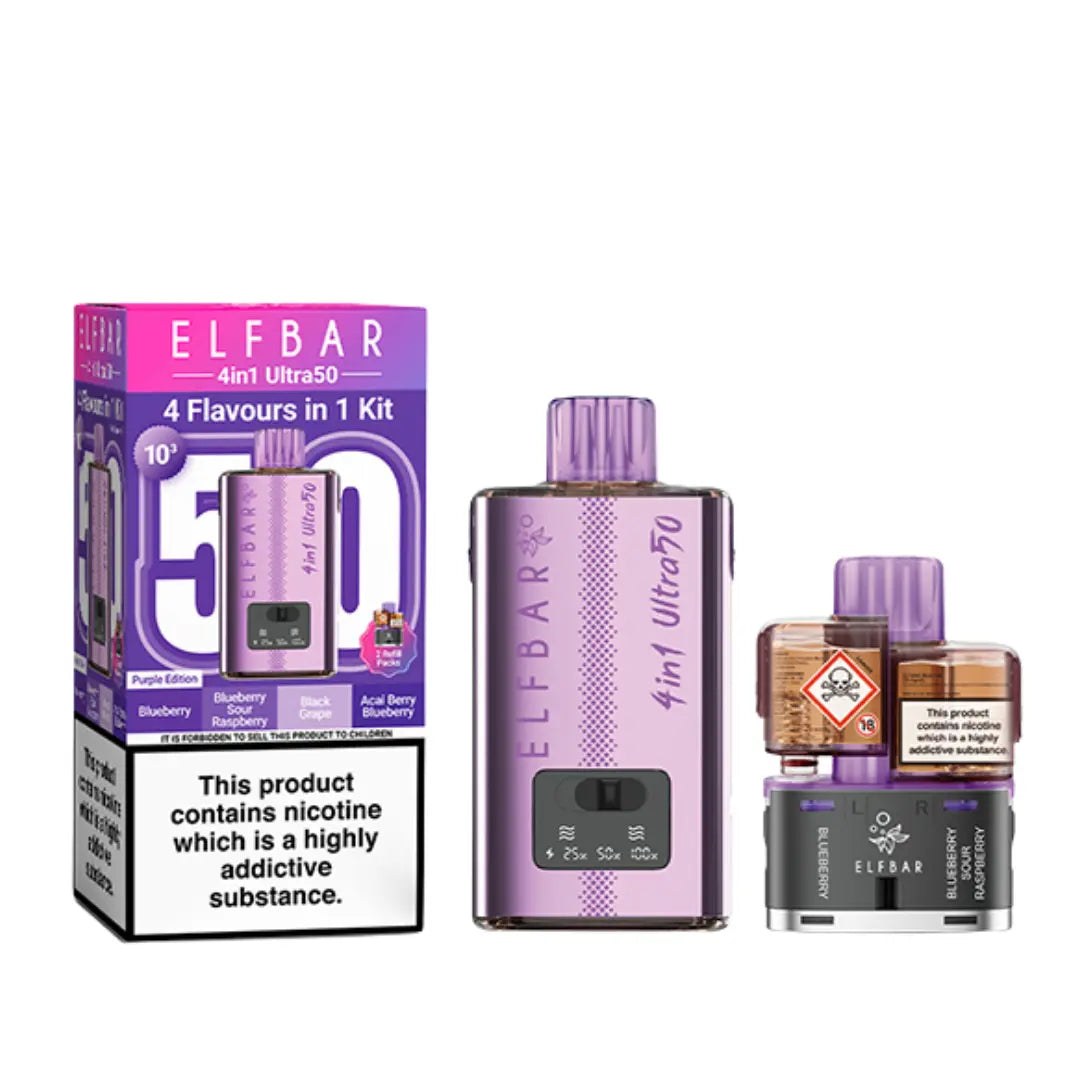Elf Bar 4-in-1 Ultra 50 Prefilled Pod Kit | 50,000 Puffs | Ecigone Elf Bar 4-in-1 Ultra 50 Prefilled Pod Kit | 50,000 Puffs | Ecigone