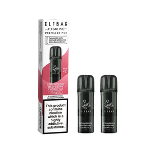 Elf Bar 600 Strawberry Raspberry Cherry Ice Flavour Prefilled Replacement Pods for the Elf Bar 600 Prefilled Vape Kit 