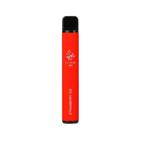 Red Elf Bar 600 disposable vape pen, Strawberry Ice flavour, with logo and text.