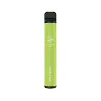 Green Elf Bar disposable vape pen, 600 puffs, labelled "Apple Peach".