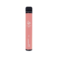 Elf Bar disposable vape pen in pink, labelled "Strawberry Kiwi" with 600 puffs, 2% nicotine.