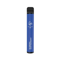 Blue Elf Bar disposable vape pen with "Blueberry Sour Raspberry" flavour branding.