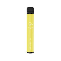 Yellow Elf Bar disposable vape pen with "Lemon Tart" flavour text.