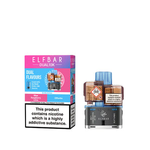 Elf Bar Dual 10K Refill Pods for the Elf Bar Dual 10k Vape Kit - Drinks Edition - Blue Raspberry Lime - Elfturbo