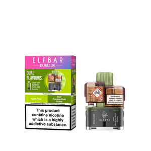 Elf Bar Dual 10K Refill Pods for the Elf Bar Dual 10k Vape Kit - Apple Pear - Kiwi Passion Fruit Guava