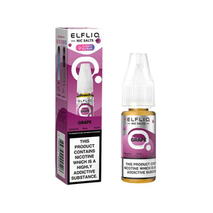Elf Bar Elfliq Grape 10ml Nic Salt E-liquid - Perfect for Refillable Vape Kits