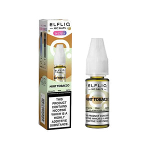 Elf Bar Elfliq Mint Tobacco 10ml Nic Salt E-liquid - Perfect for Refillable Vape Kits