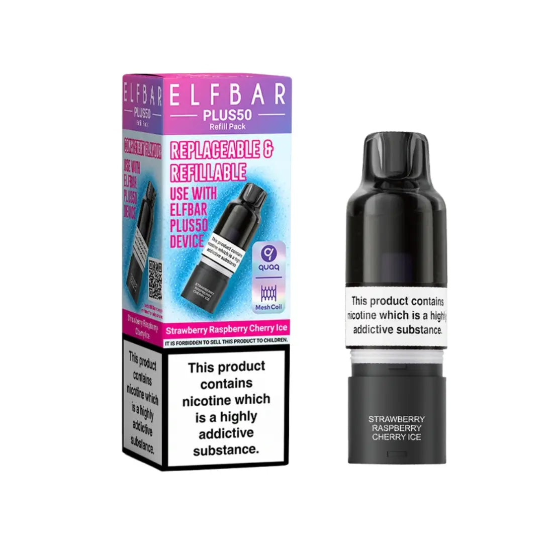Elf Bar Plus Strawberry Raspberry Cherry Ice Pod | Ecigone Elf Bar Plus Strawberry Raspberry Cherry Ice Pod | Ecigone