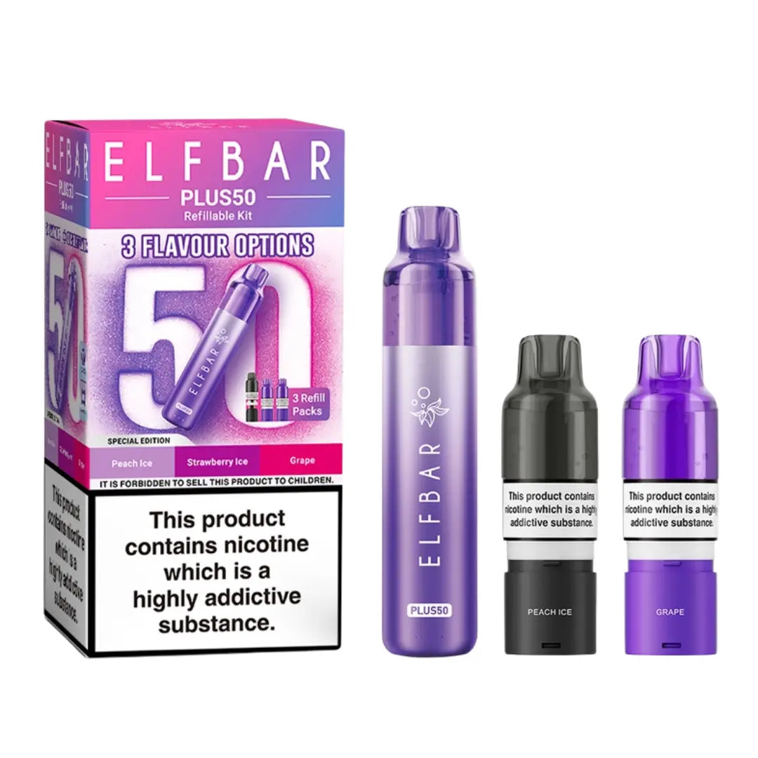 Elf Bar Plus 50 Prefilled Pod Kit | 3 Pods | 800mAh