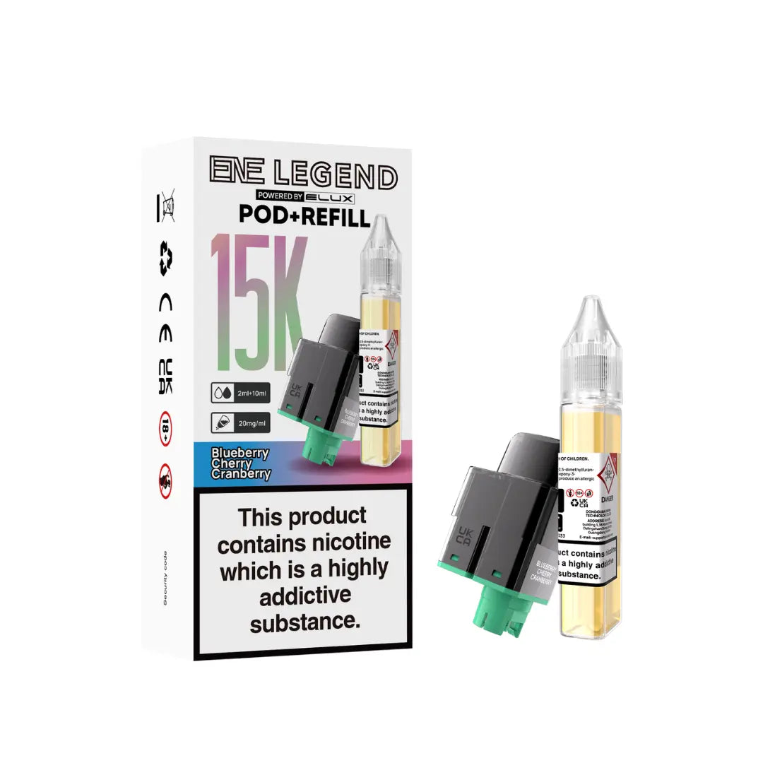 Elux ENE Legend 15K Blueberry Cherry Cranberry Refill Pod 5.99 Each