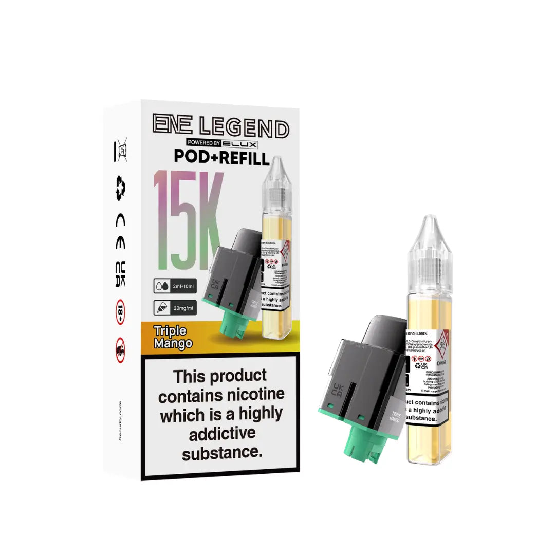 elux legend mango Elux ENE Legend 15K Triple Mango Refill Pod £5.99 Each