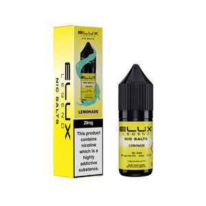 Elux Legend Nic Salts Lemonade vape juice bottle and packaging on a white background