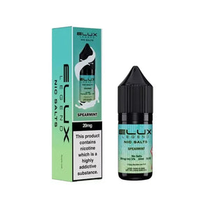Elux Legend Nic Salts Spearmint vape juice bottle and packaging on a white background
