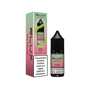 Elux Legend 10ml Nic salt e-liquid Apple Peach Flavour - works great with Pod Vape Kits & Starter Vape Kits 
