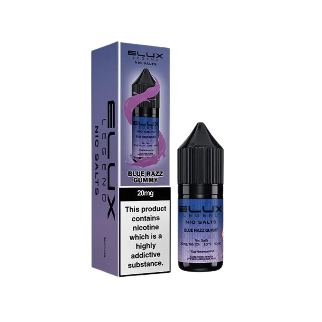 elux gummy bear liquid box of 10 Elux Blue Razz Gummy Nic Salt £1.99