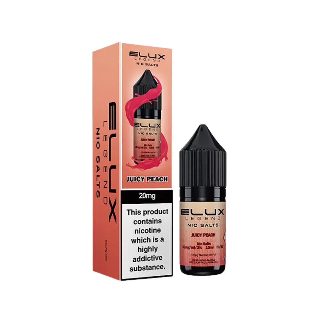 Elux Juicy Peach Nic Salt 1.99 | 10ml Legend Elux Juicy Peach Nic Salt 1.99 | 10ml Legend