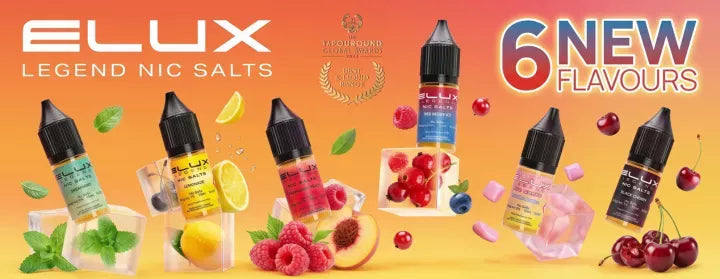 Shop Elux Legend Nic Salts, 56 Different Flavours all in stock.