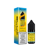 Elux Legend Nic Salt Pineapple Ice e-liquid bottle and box, featuring vibrant yellow and black design.