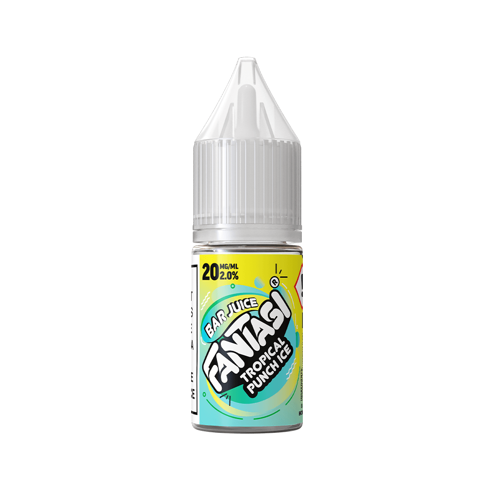 Fantasi Bar Juice 10ml bottle of Tropical Punch Ice vape liquid with colourful label.