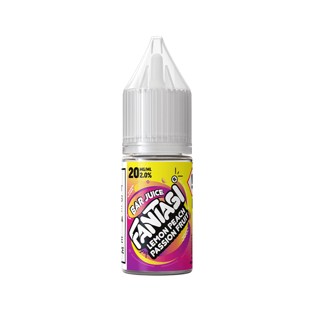 Fantasi Bar Juice 10ml bottle, Lemon Peach Passion Fruit flavour, colourful label.