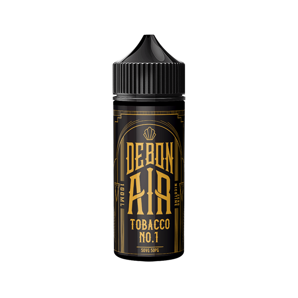 Debonair Tobacco No.1 100ml shortfill bottle with a black and gold label design.