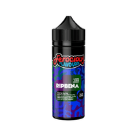 Ferocious Flavours Ripbena 100ml vape juice bottle with bold blue and purple design.