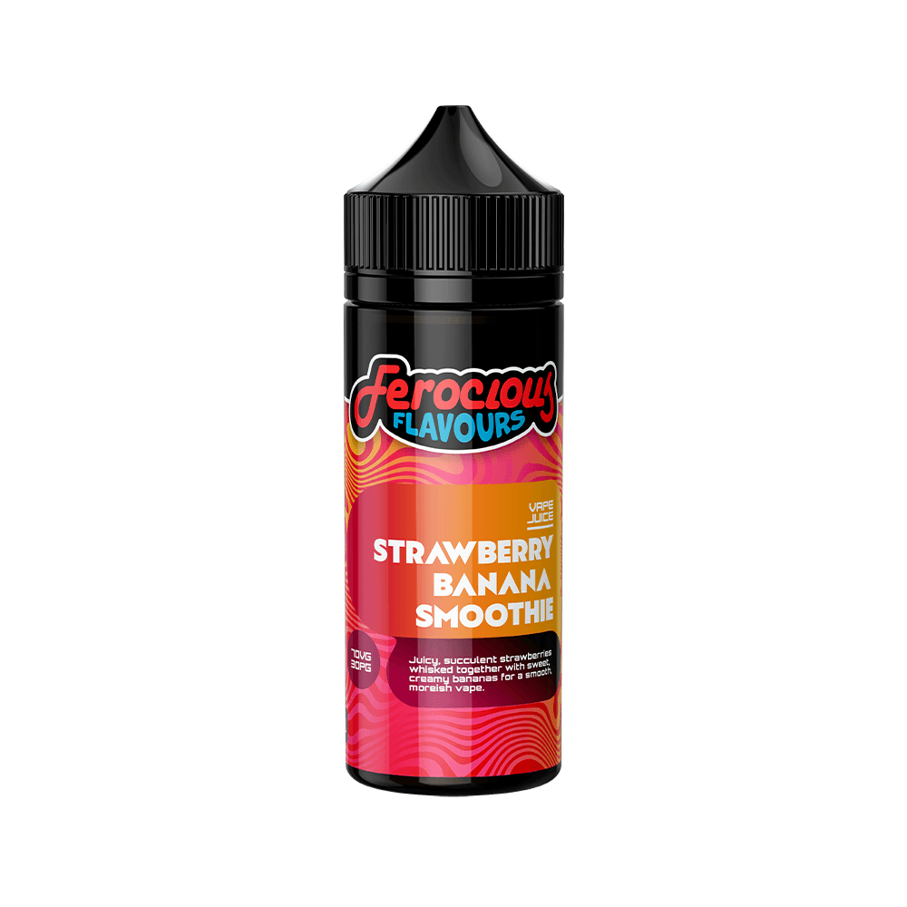 Ferocious Flavours Strawberry Banana Smoothie vape juice bottle, 100ml shortfill.