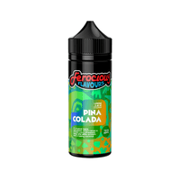 Ferocious Flavours Pina Colada vape juice bottle with vibrant tropical design.