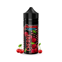 Ferocious Flavours Cherry e-liquid 100ml bottle with cherry graphics and black cap.