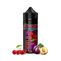 Ferocious Flavours Cherry Plum e-liquid bottle with cherries and plums.