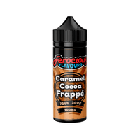 Ferocious Flavours Caramel Cocoa Frappé 100ml vape juice bottle with black cap.