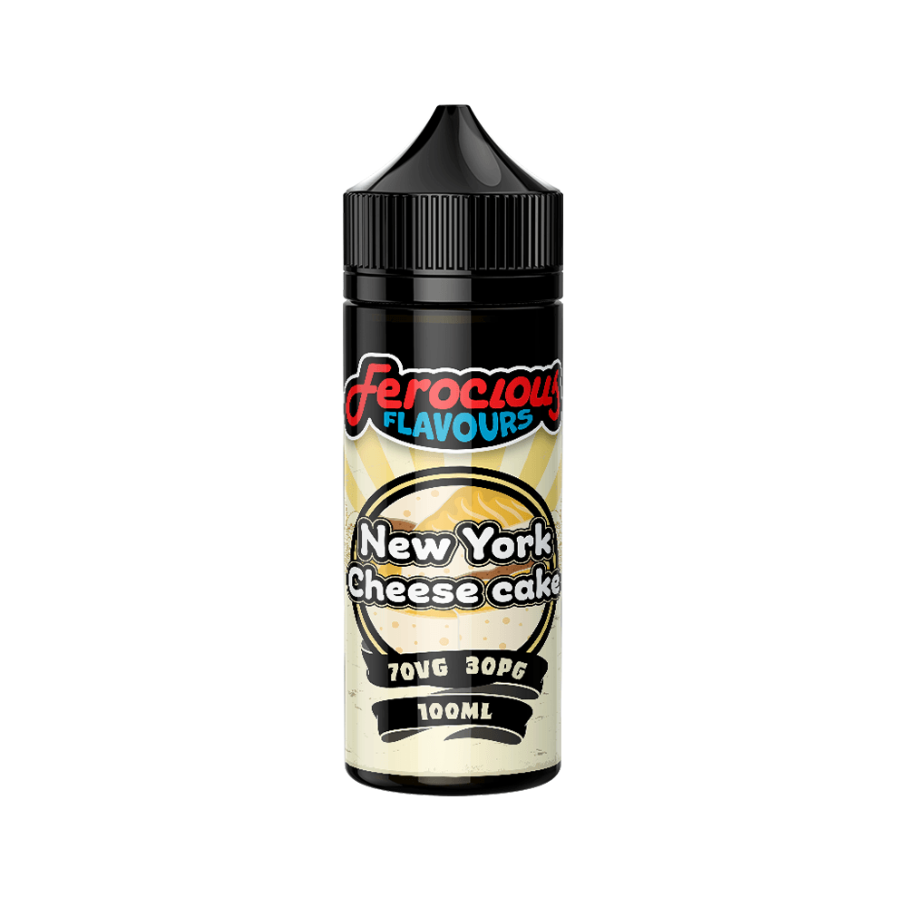 Ferocious Flavours New York Cheesecake vape juice, 100ml bottle, 70VG/30PG.