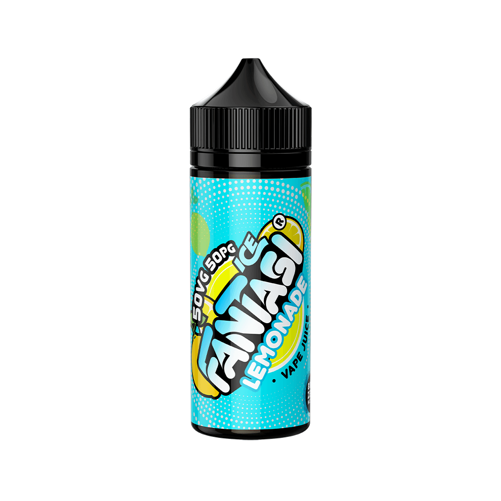 Fantasi Ice Lemonade 100ml shortfill bottle with blue and green label design.