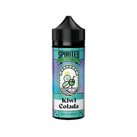 Spirited Kiwi Colada vape juice bottle, 100ml, with vibrant label design.