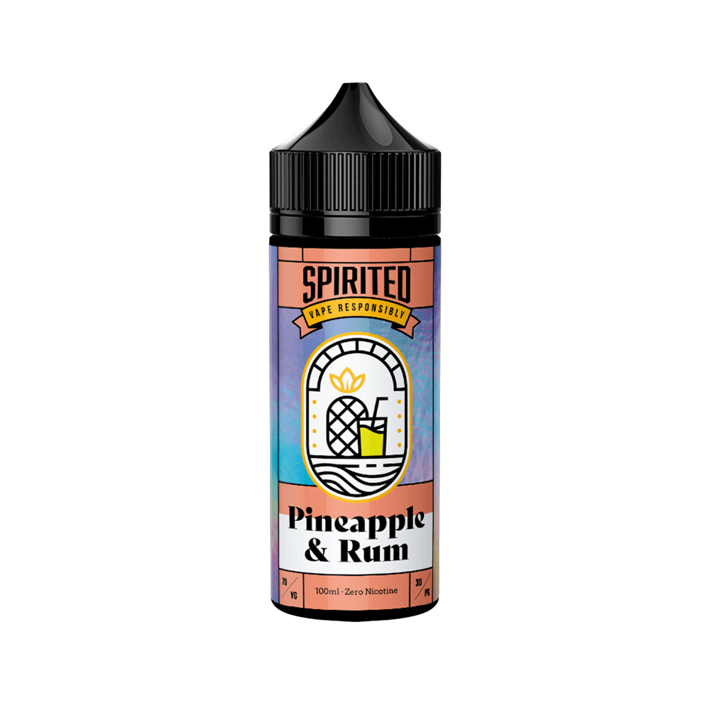 Fantasi Spirited Pineapple & Rum 100ml vape juice bottle with vibrant label design.