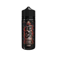 Wick Liquor x Fallout Vape 100ml shortfill bottle with #FCK Disposables label, black and red design.