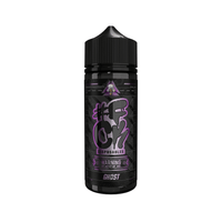 100ml shortfill e-liquid bottle, FCK Disposables by Wick Liquor, black and purple label design.