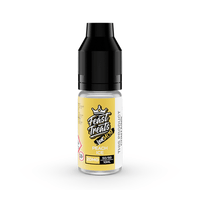 Feast Treats Peach Ice vape juice bottle, 10ml, 20mg nicotine salts.