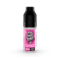 Feast Treats Strawberry Ice Cream 20mg vape juice bottle, 10ml size, pink label.