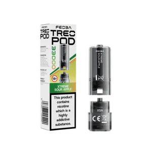 Feoba Treo Xtreme Sour Apple Flavour Refill Pods for the Feoba Treo 33K Prefilled Pod Vape Kit