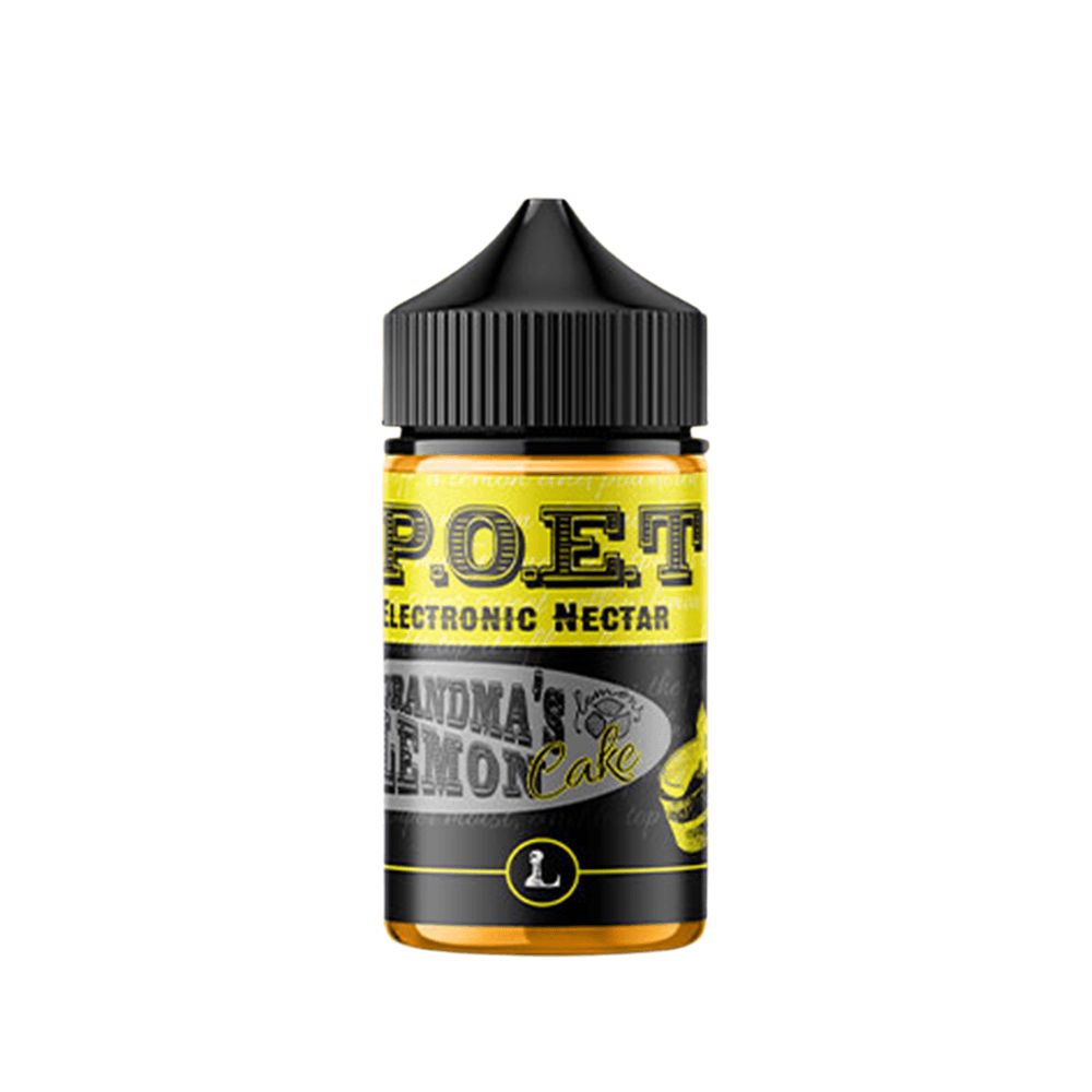 Five Pawns P.O.E.T Grandma's Lemon Cake 100ml shortfill bottle with black cap.