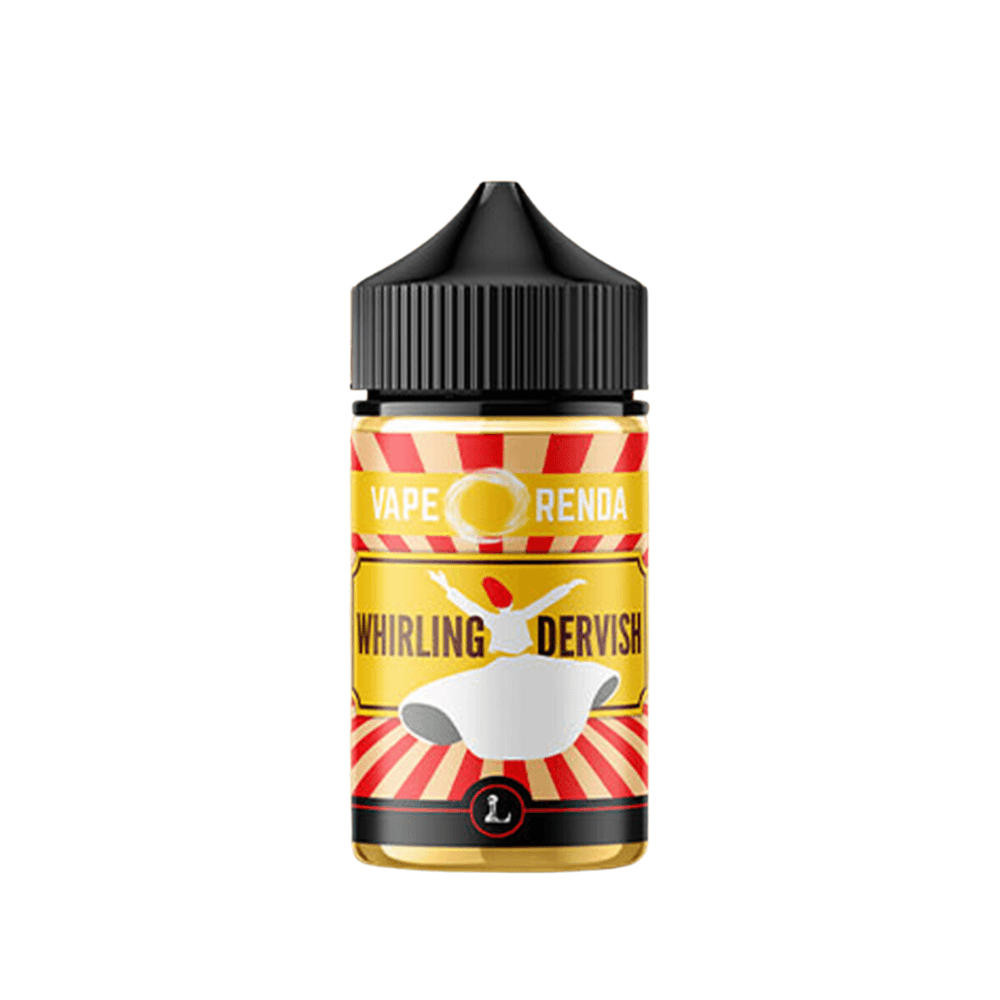 Five Pawns Whirling Dervish vape juice, 100ml shortfill bottle with a vibrant red and yellow label.