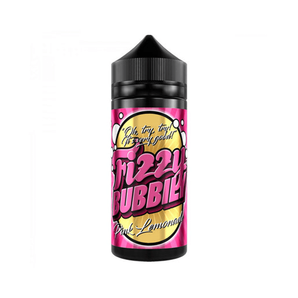 Fizzy Bubbily Pink Lemonade 100ml shortfill e-liquid bottle with vibrant pink label.