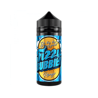 Fizzy Bubbily Rongo vape juice bottle with blue and orange label design.