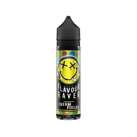 Flavour Raver Cream Fieldz vape juice bottle with a colourful, smiley face design.