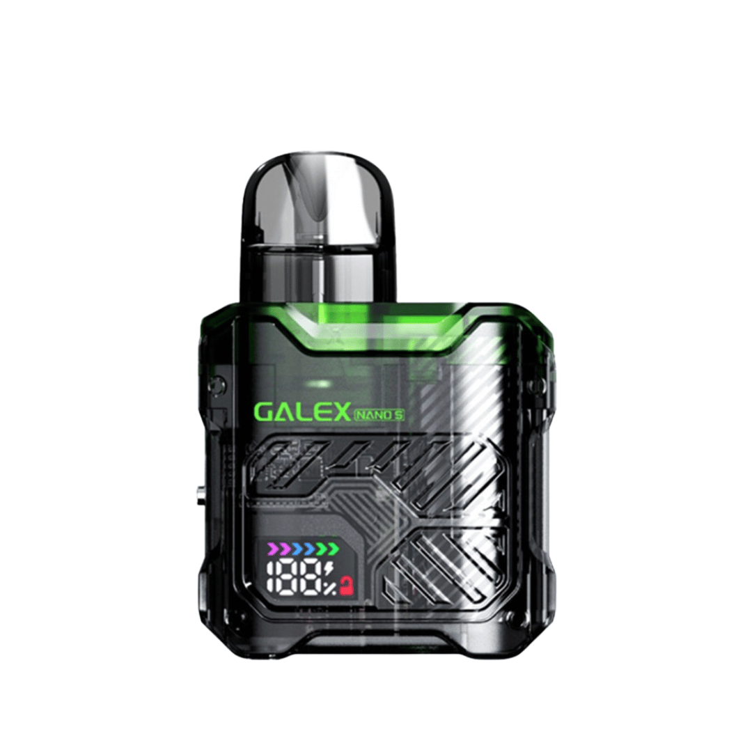 Freemax Galex Nano S Pod Kit in gunmetal green with digital display.