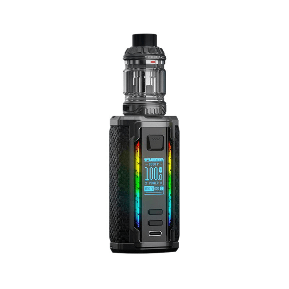 Freemax Maxus 3 200W vape kit with a colourful LED display and tank.